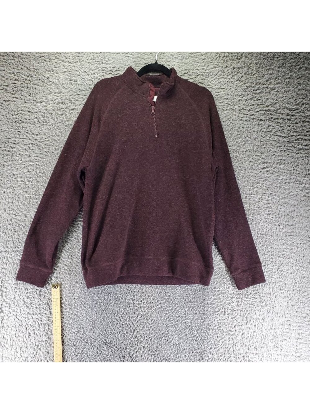 Old Navy Sweater Men Size L Burgundy Red Sweater Fleece Quarter Zip Pullover